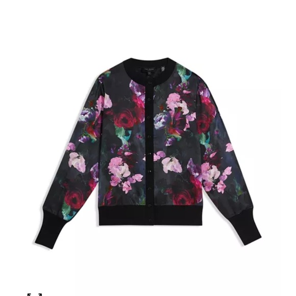 Ted Baker Multicolor Floral Bomber Jacket size 1 - Picture 5 of 5